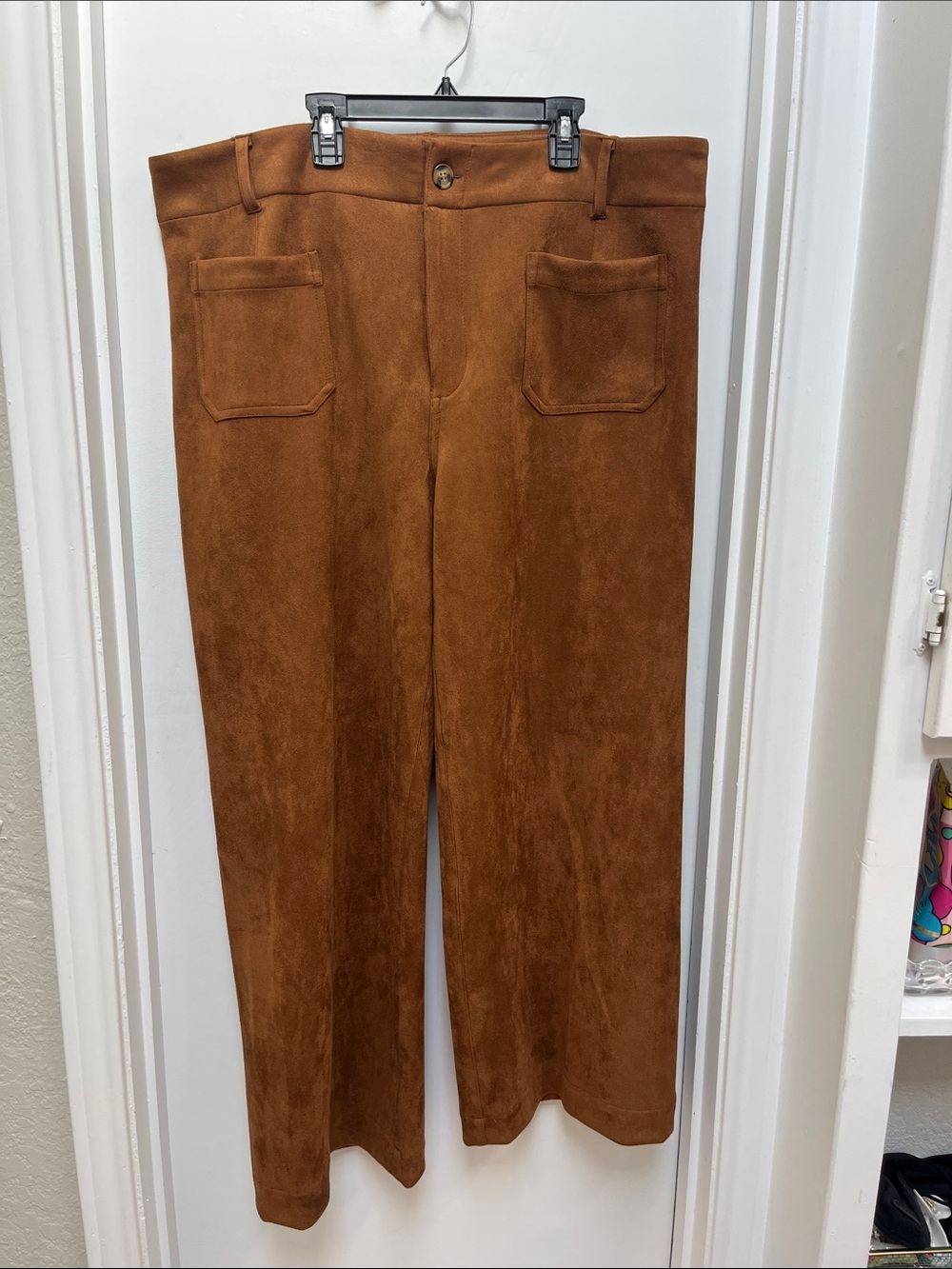 Gibson Latimer Faux Suede Wide Leg Ankle Pants. Size XXL